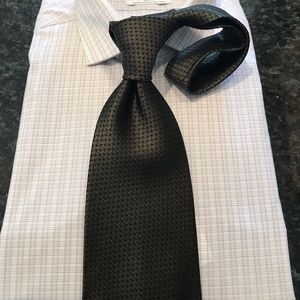 Hunter Green & Black Herringbone Tie